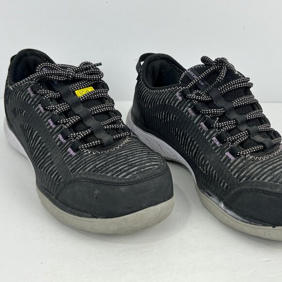 Skechers Safety Work Shoes Size 10 Gray Steel Toe Cap Round Toe Lace Up Flat Hee - Picture 1 of 6